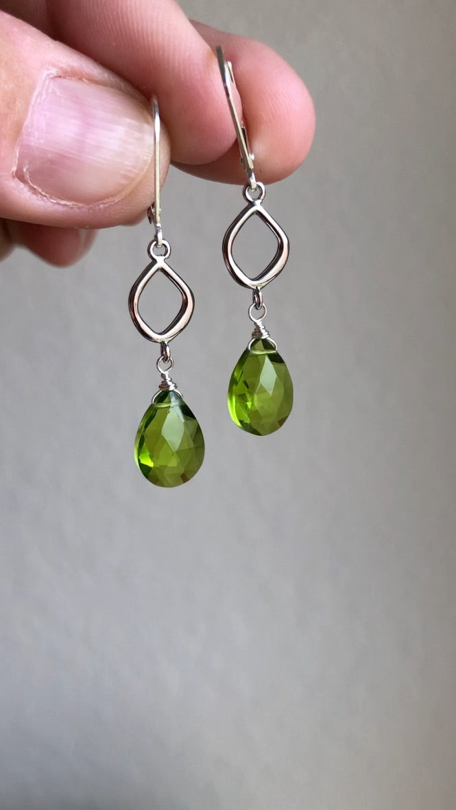 Peridot Teardrop Dangle Earrings