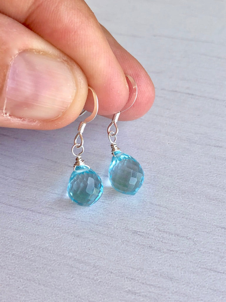 Aquamarine Onion Teardrop Earrings