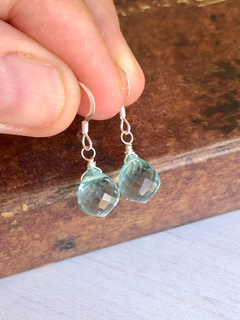 Green Amethyst Onion Teardrop Earrings