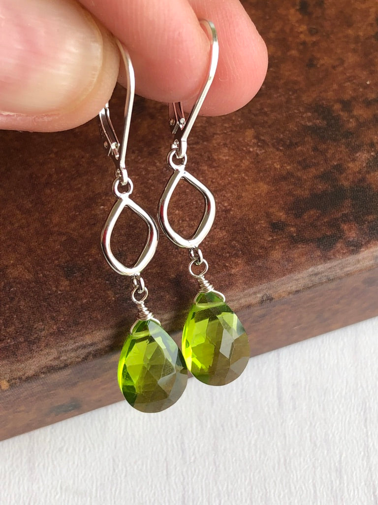 Peridot Teardrop Dangle Earrings