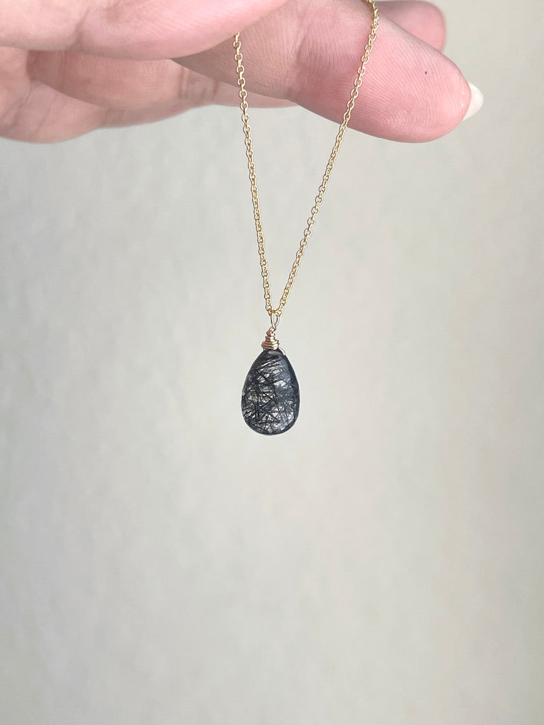 Rutilated Quartz Teardrop Necklace