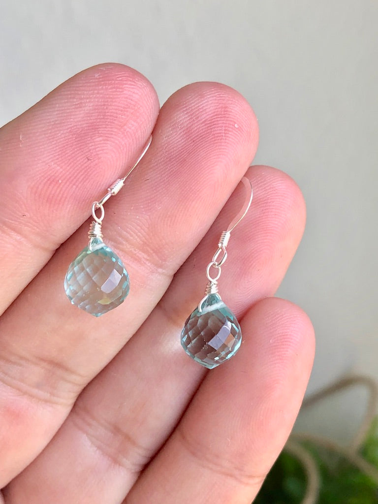 Green Amethyst Onion Teardrop Earrings