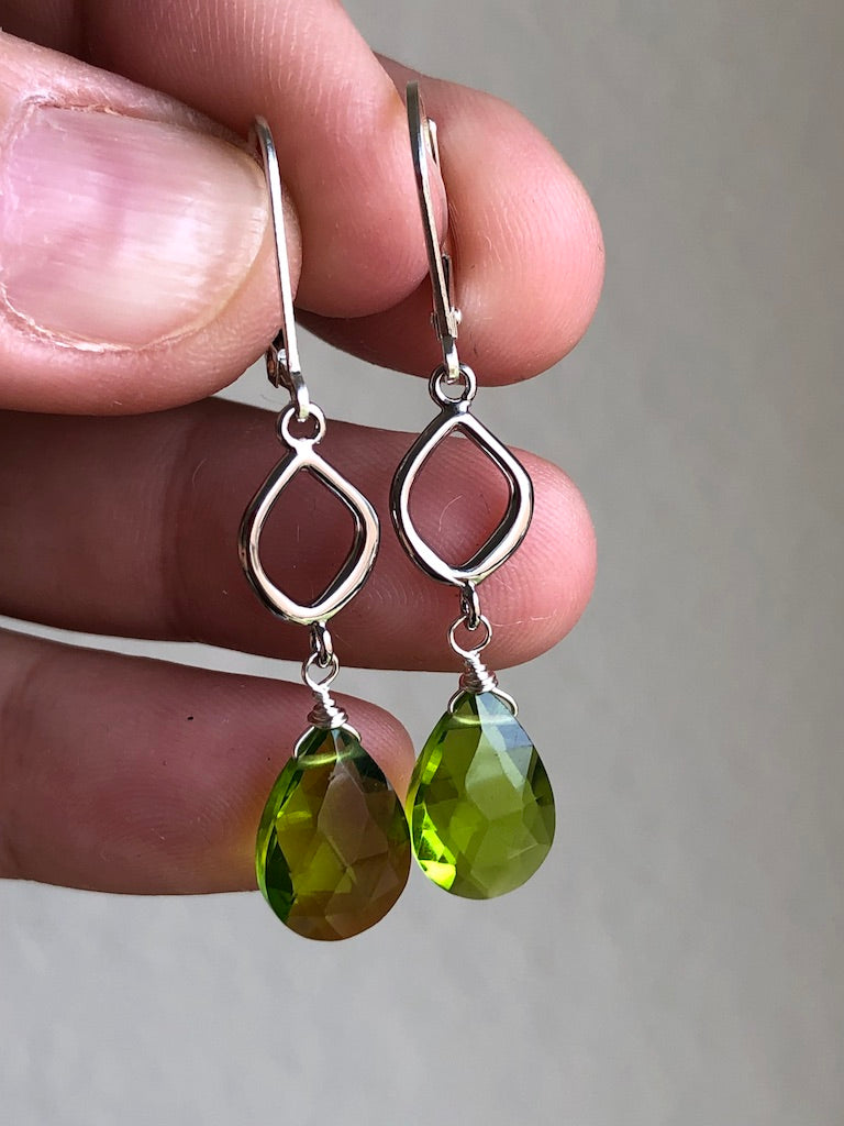 Peridot Teardrop Dangle Earrings