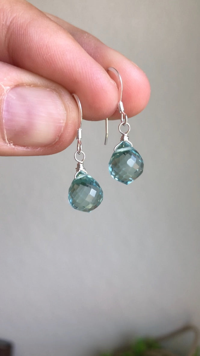 Green Amethyst Onion Teardrop Earrings