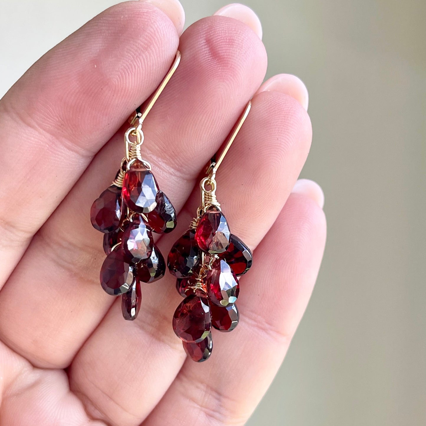 Garnet Cluster Earrings