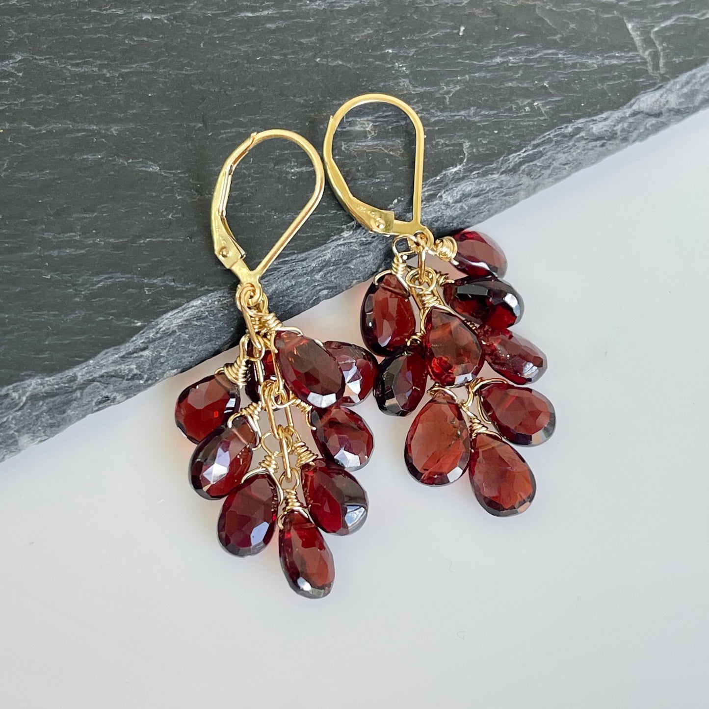 Garnet Cluster Earrings