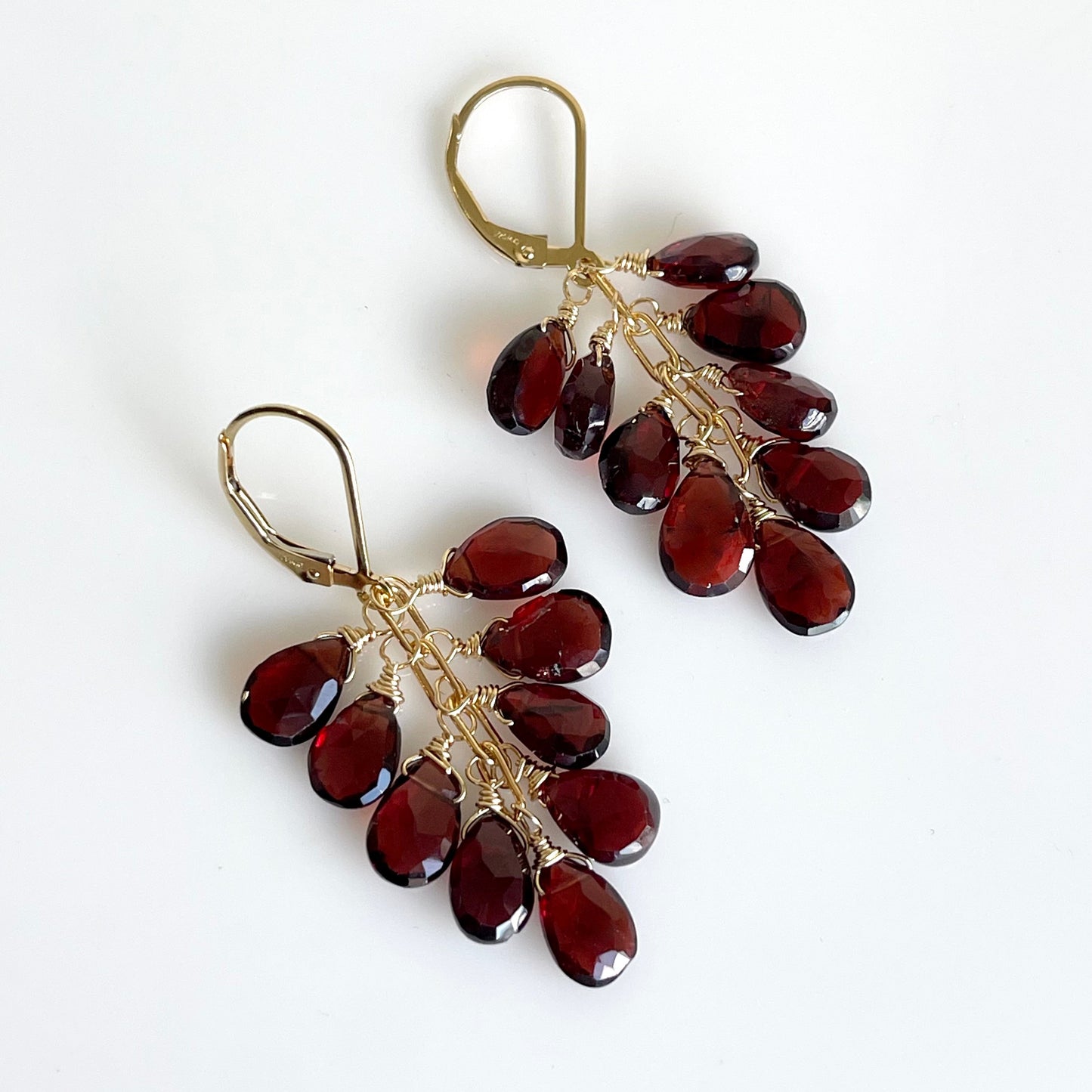 Garnet Cluster Earrings