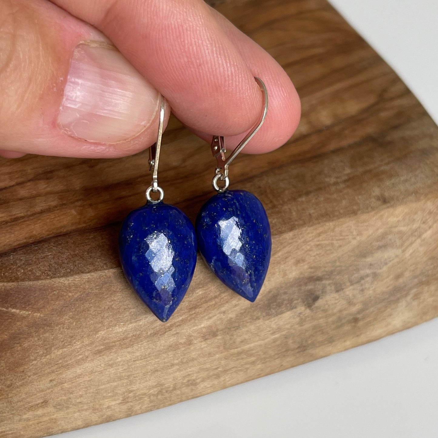 Lapis Lazuli Inverted Drop Earrings