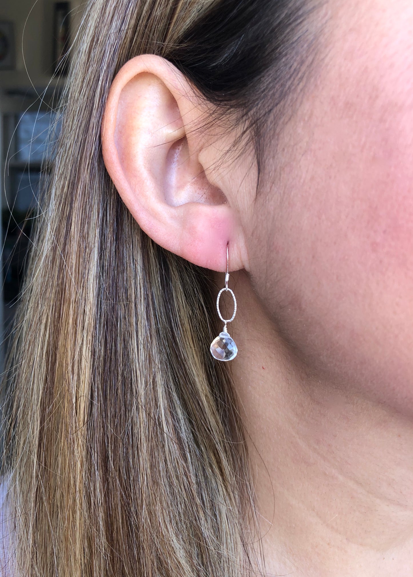 Crystal Clear Earrings in Gold or Silver