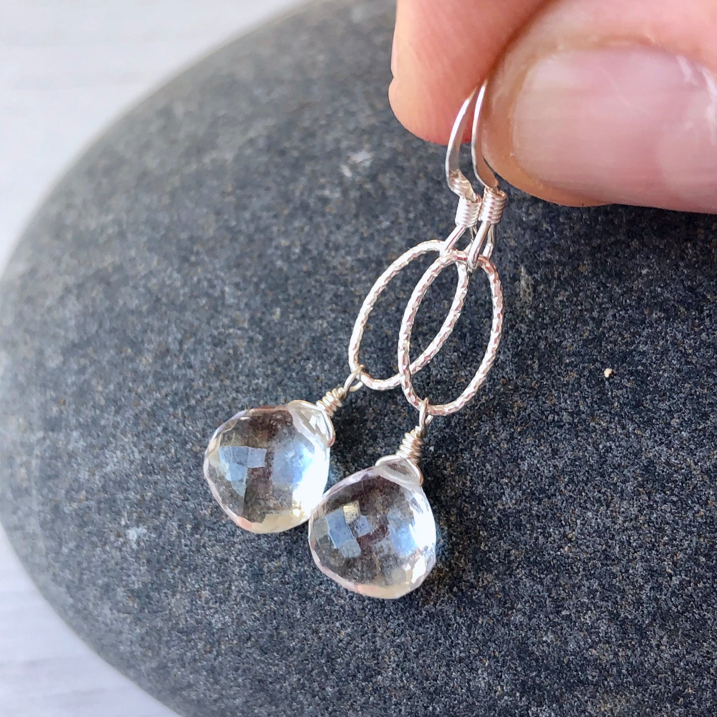 Crystal Clear Earrings in Gold or Silver