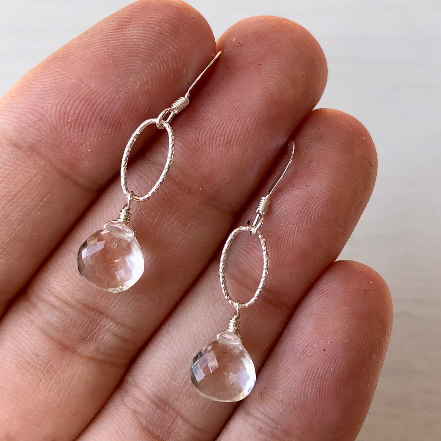 Crystal Clear Earrings in Gold or Silver