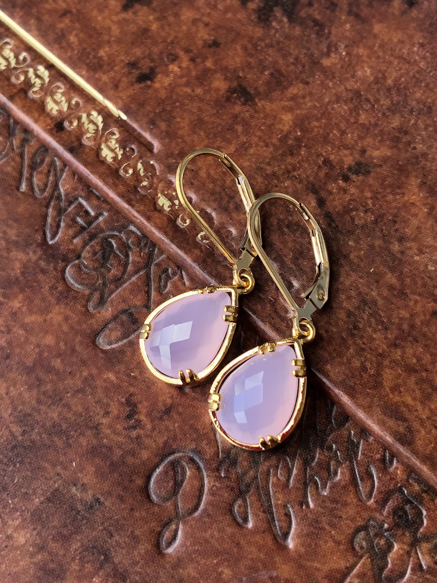Rose Quartz Teardrop Earrings