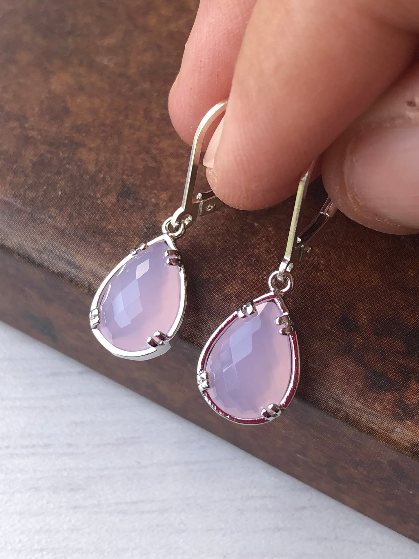 Rose Quartz Teardrop Earrings