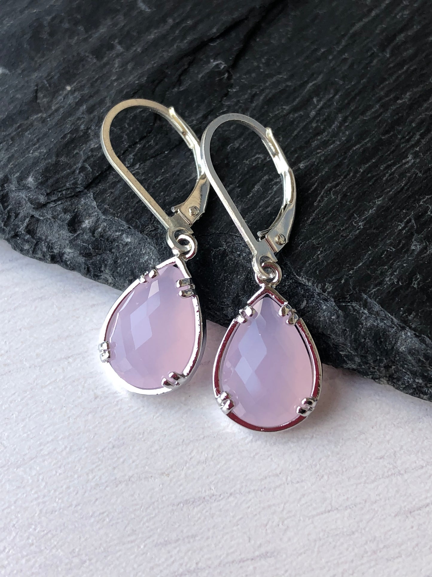 Rose Quartz Teardrop Earrings