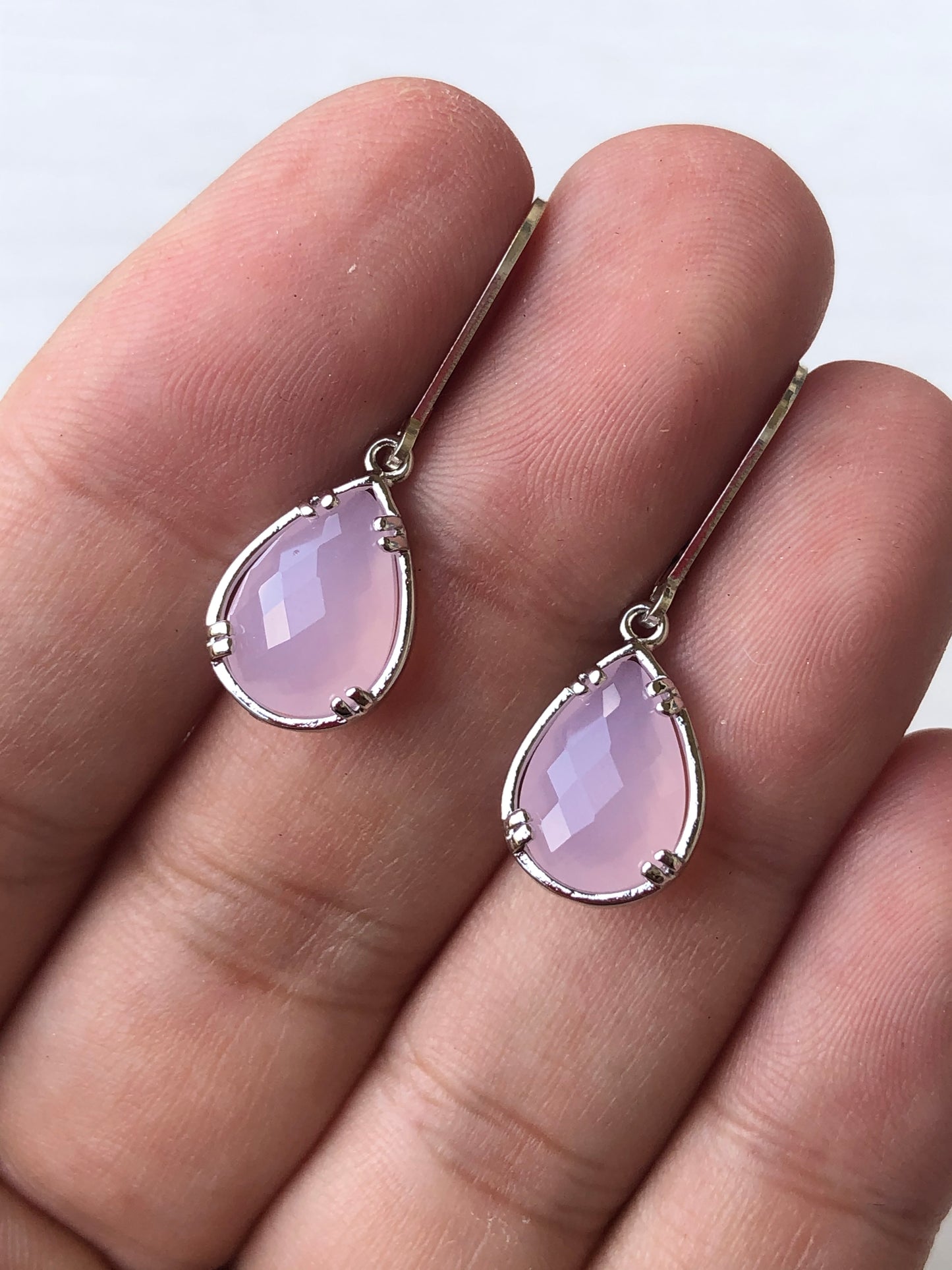 Rose Quartz Teardrop Earrings