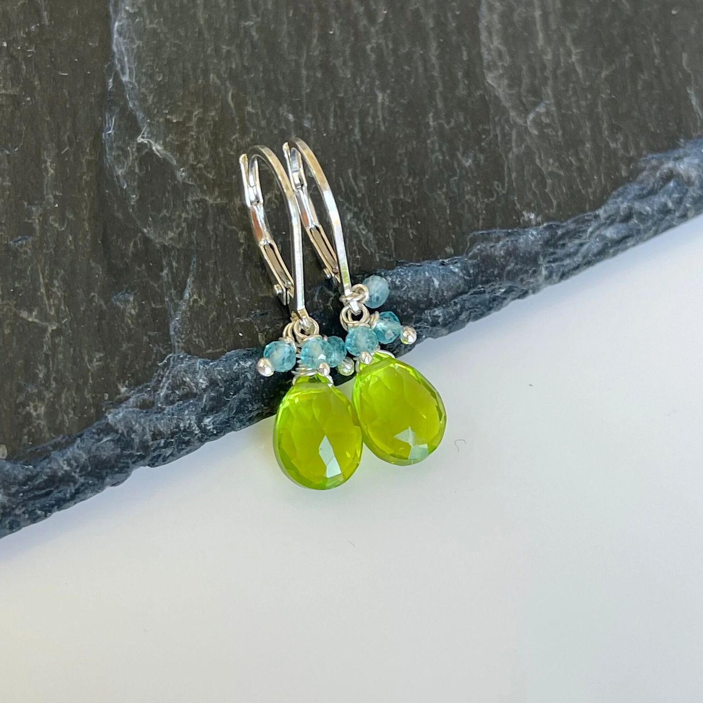 Peridot and Aquamarine Earrings- August Birthstone