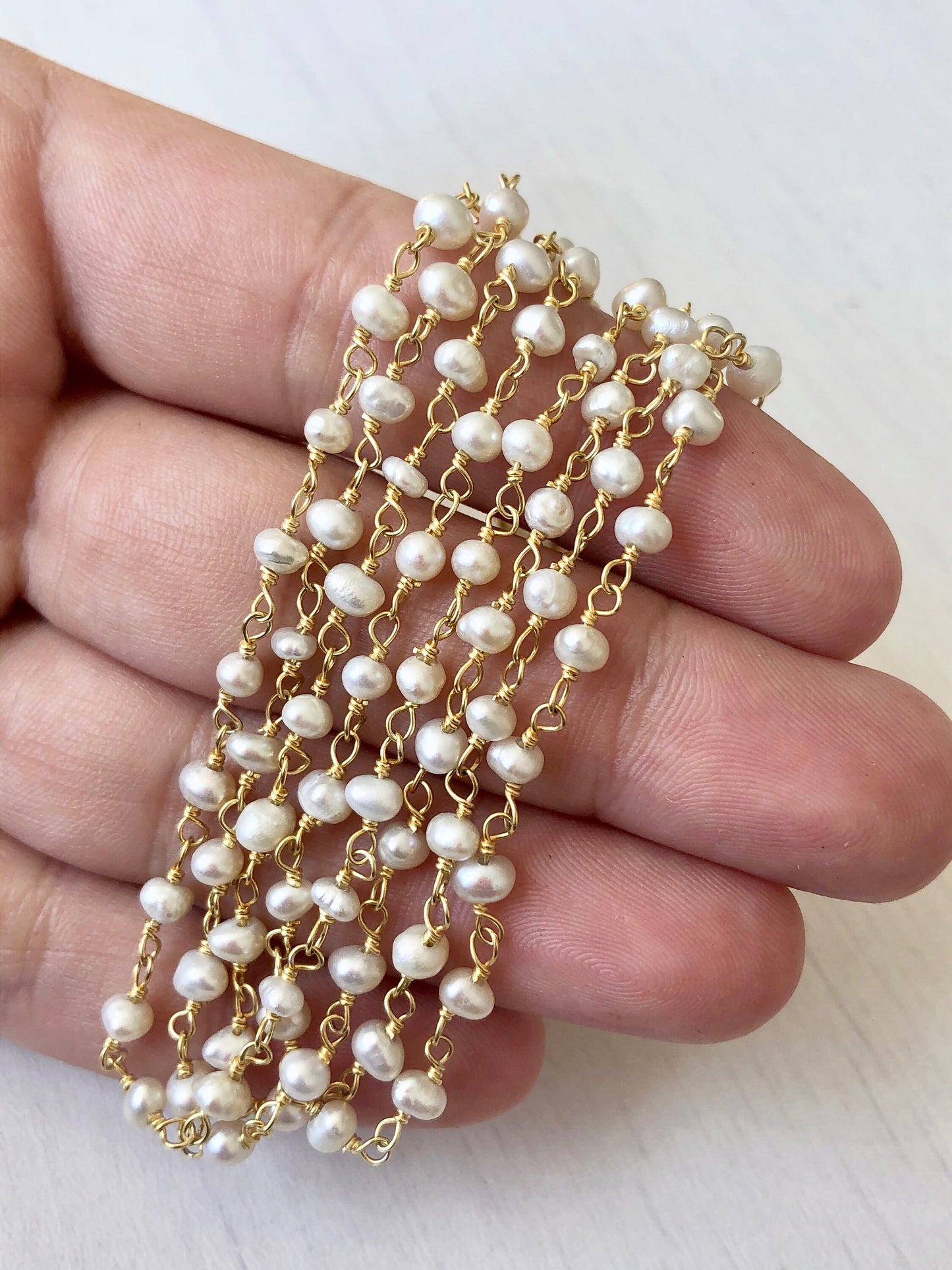 White Pearl Long Beaded Layering Necklace