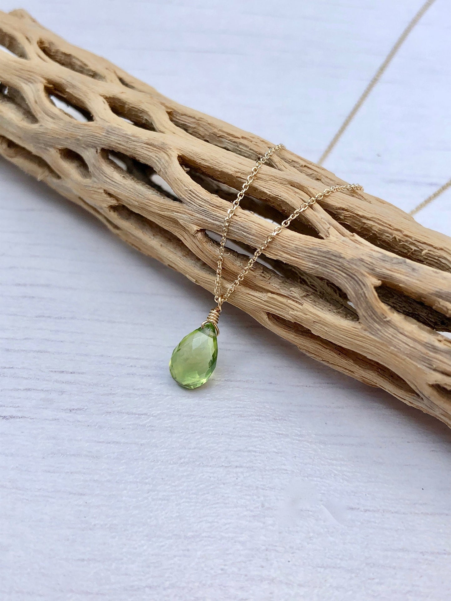 Peridot Necklace, August Birthstone, Green Peridot Pendant, Solid 14k Gold, Peridot Jewelry