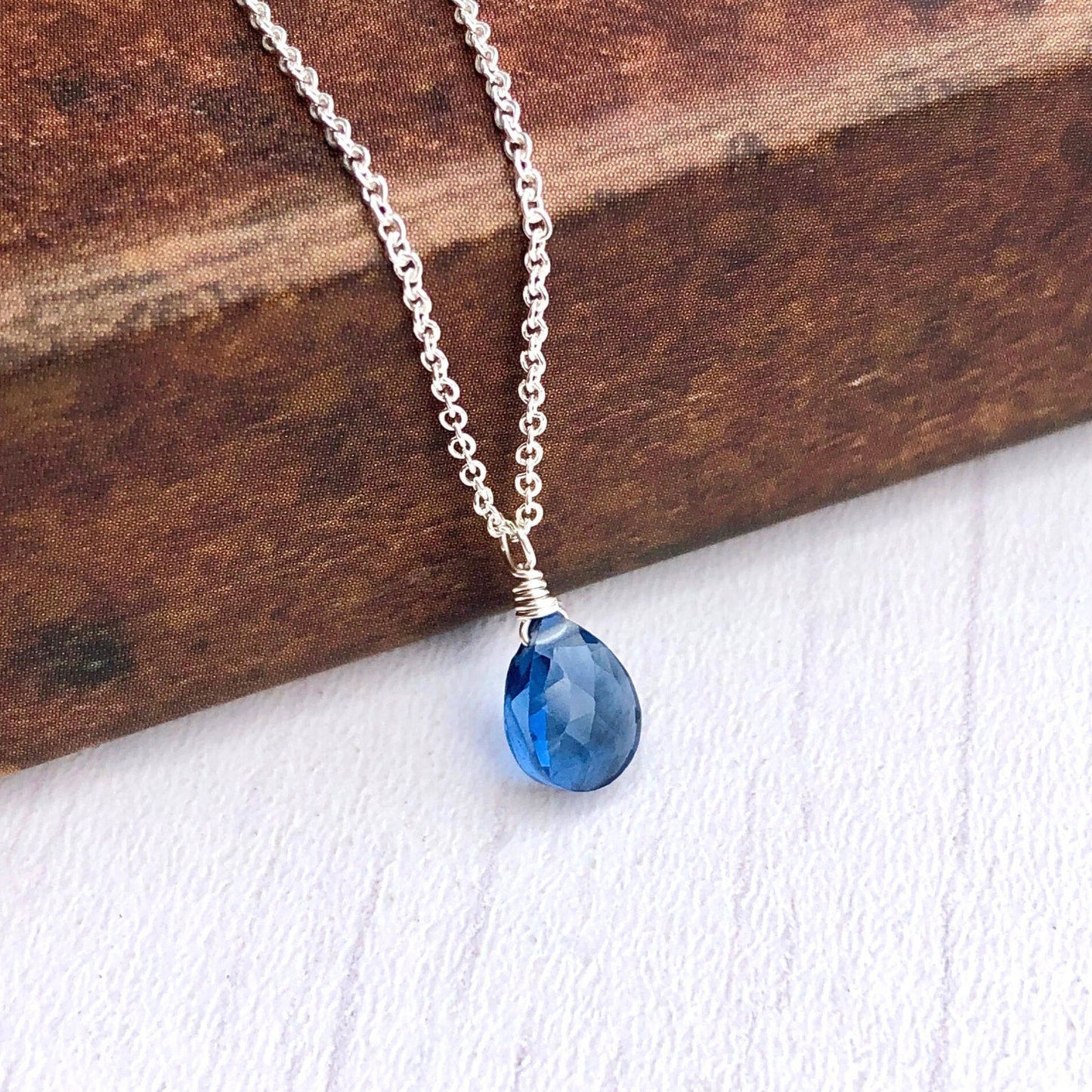 Sapphire Tiny Drop Necklace