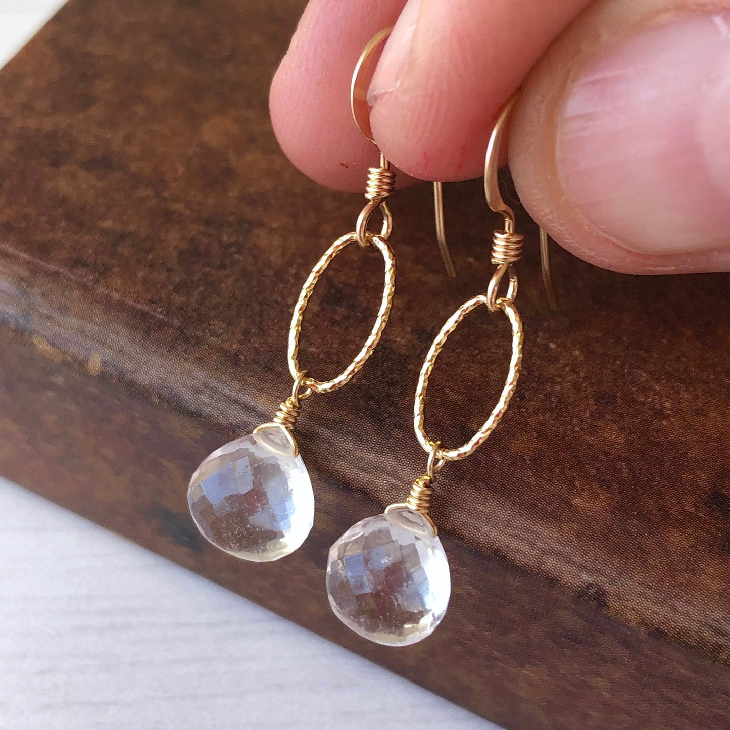 Crystal Clear Earrings in Gold or Silver