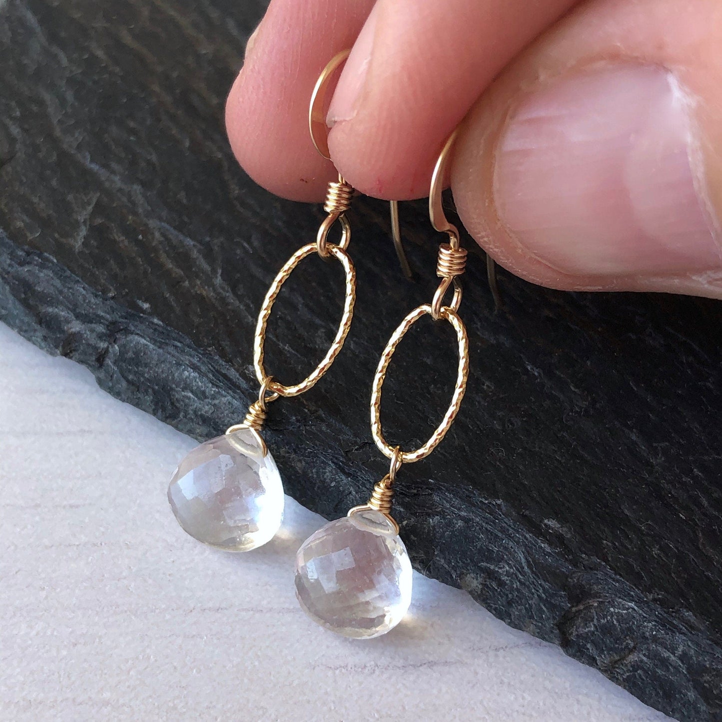 Crystal Clear Earrings in Gold or Silver