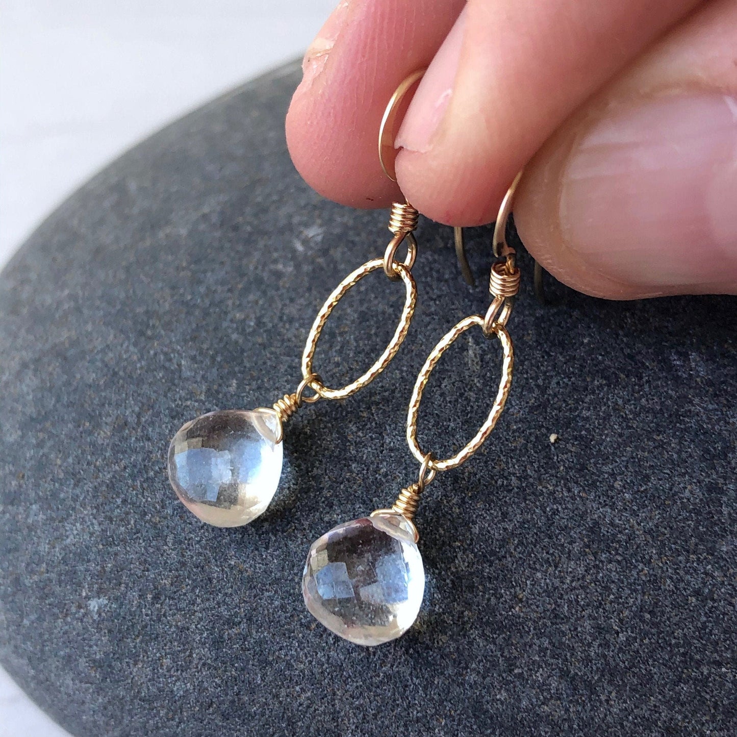 Crystal Clear Earrings in Gold or Silver