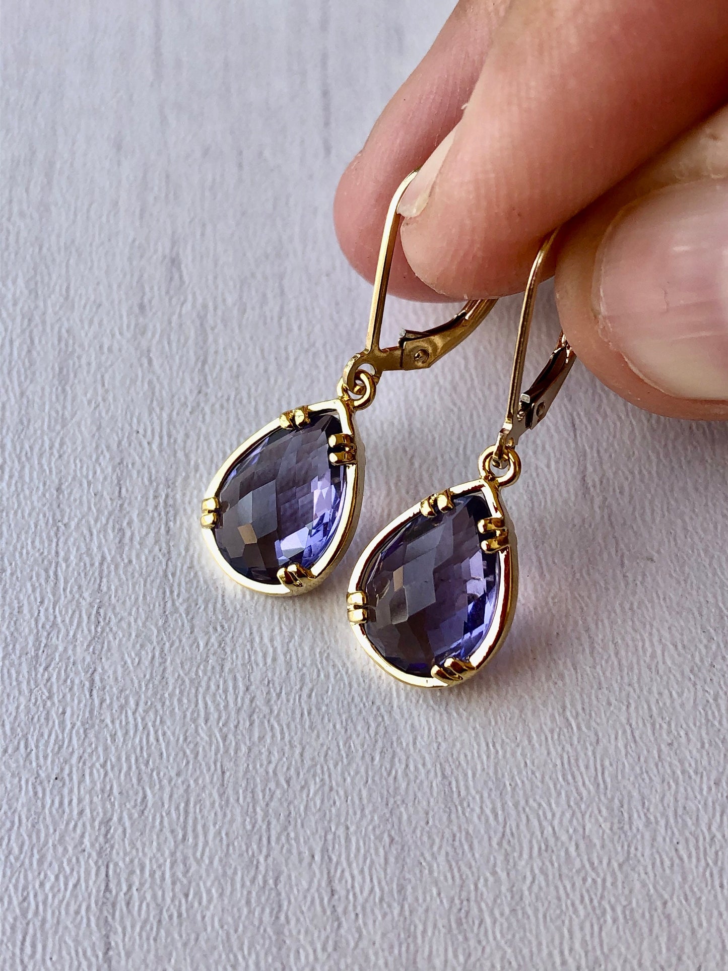 Amethyst Teardrop Earrings