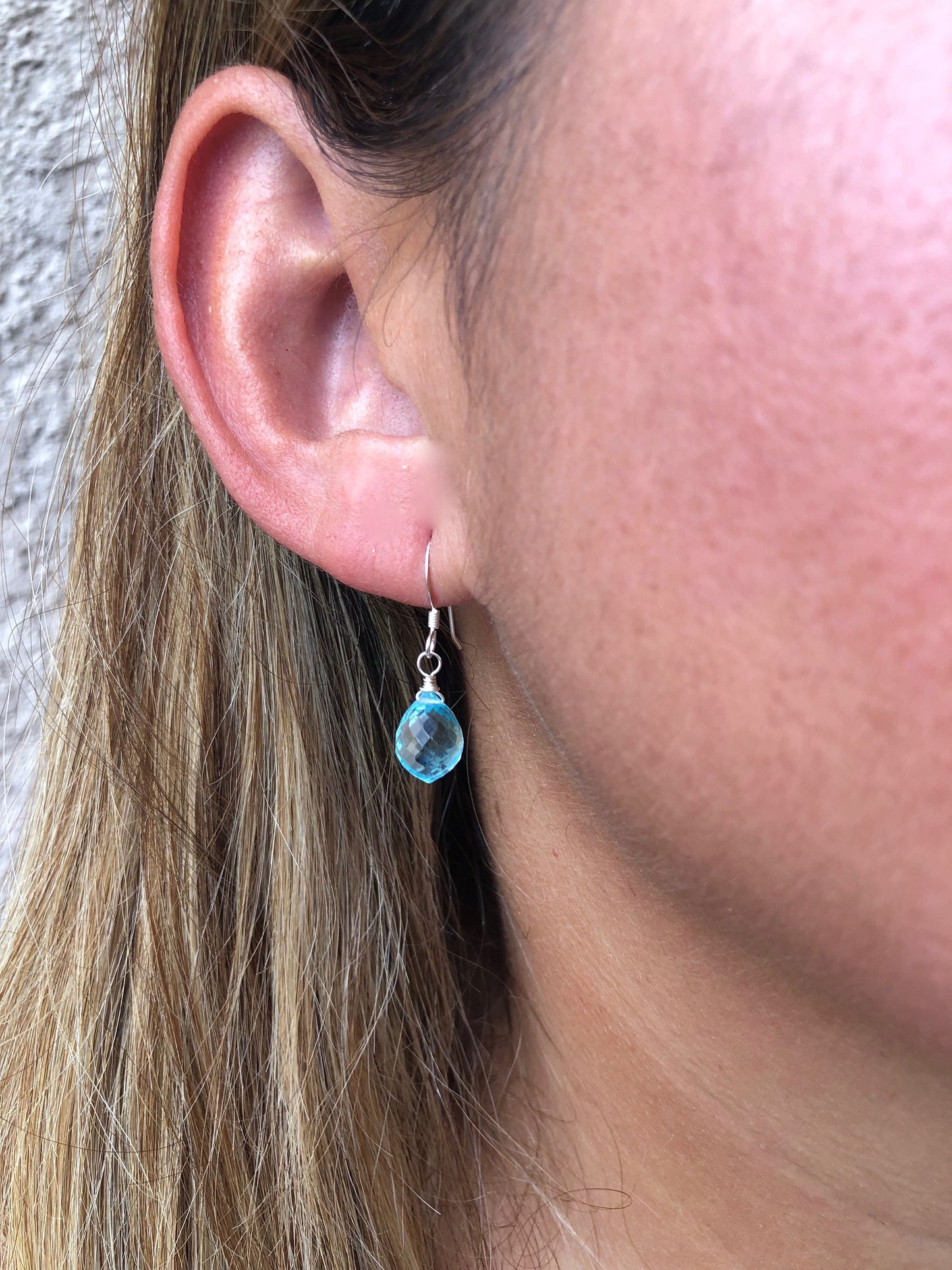 Aquamarine Onion Teardrop Earrings