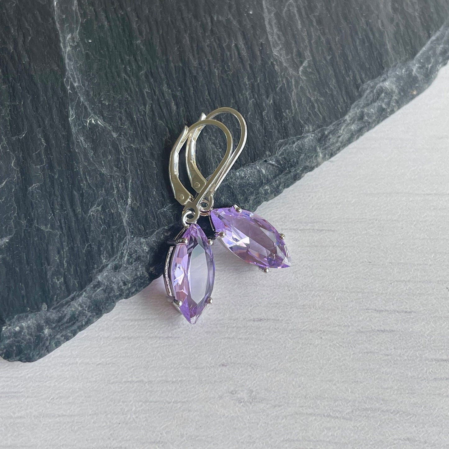 Pink Amethyst Marquise Earrings
