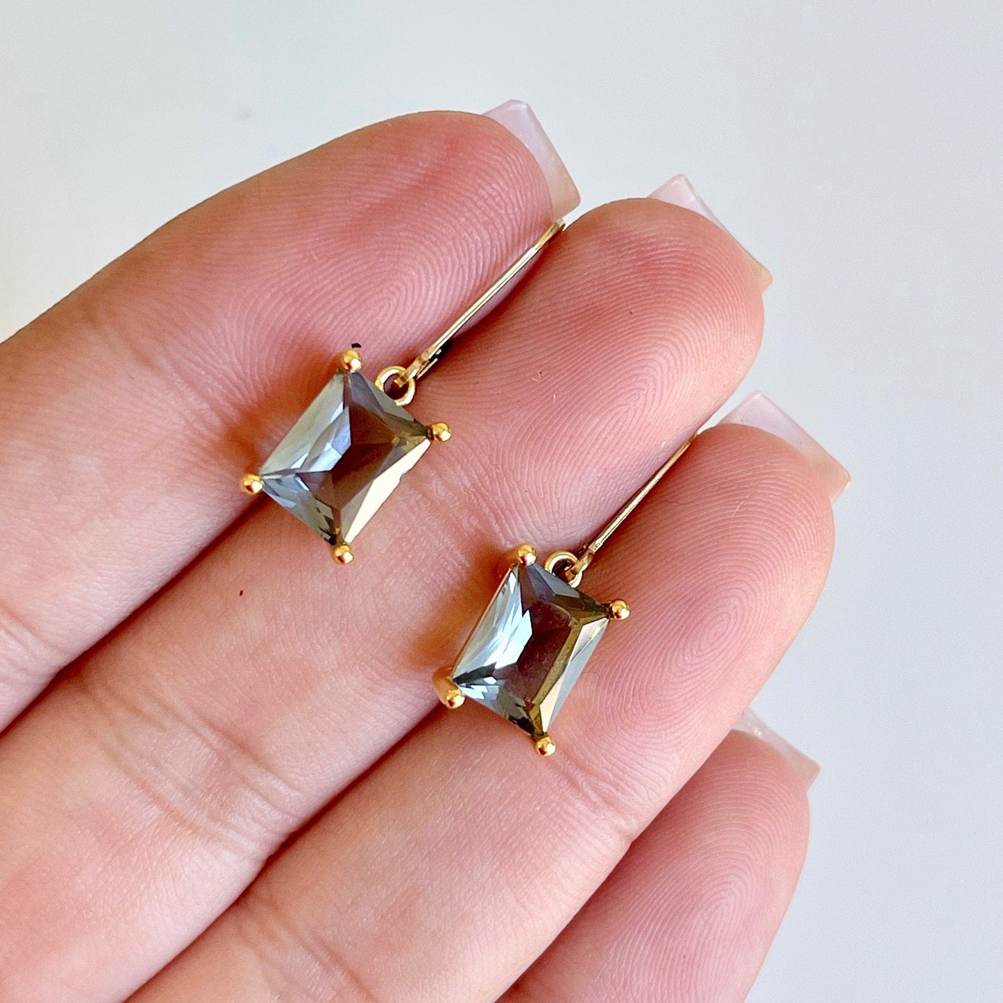 Mystic Topaz Emerald Cut Earrings