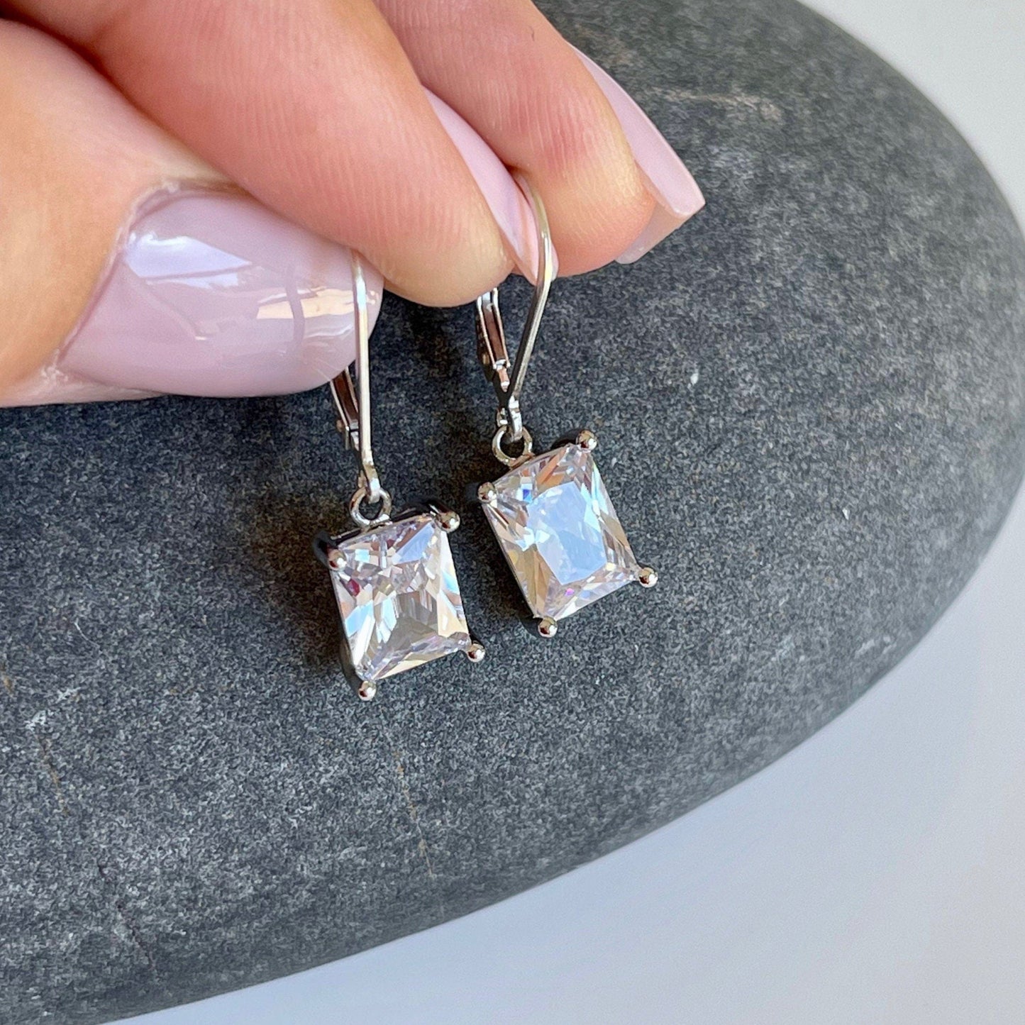 White Topaz Earrings