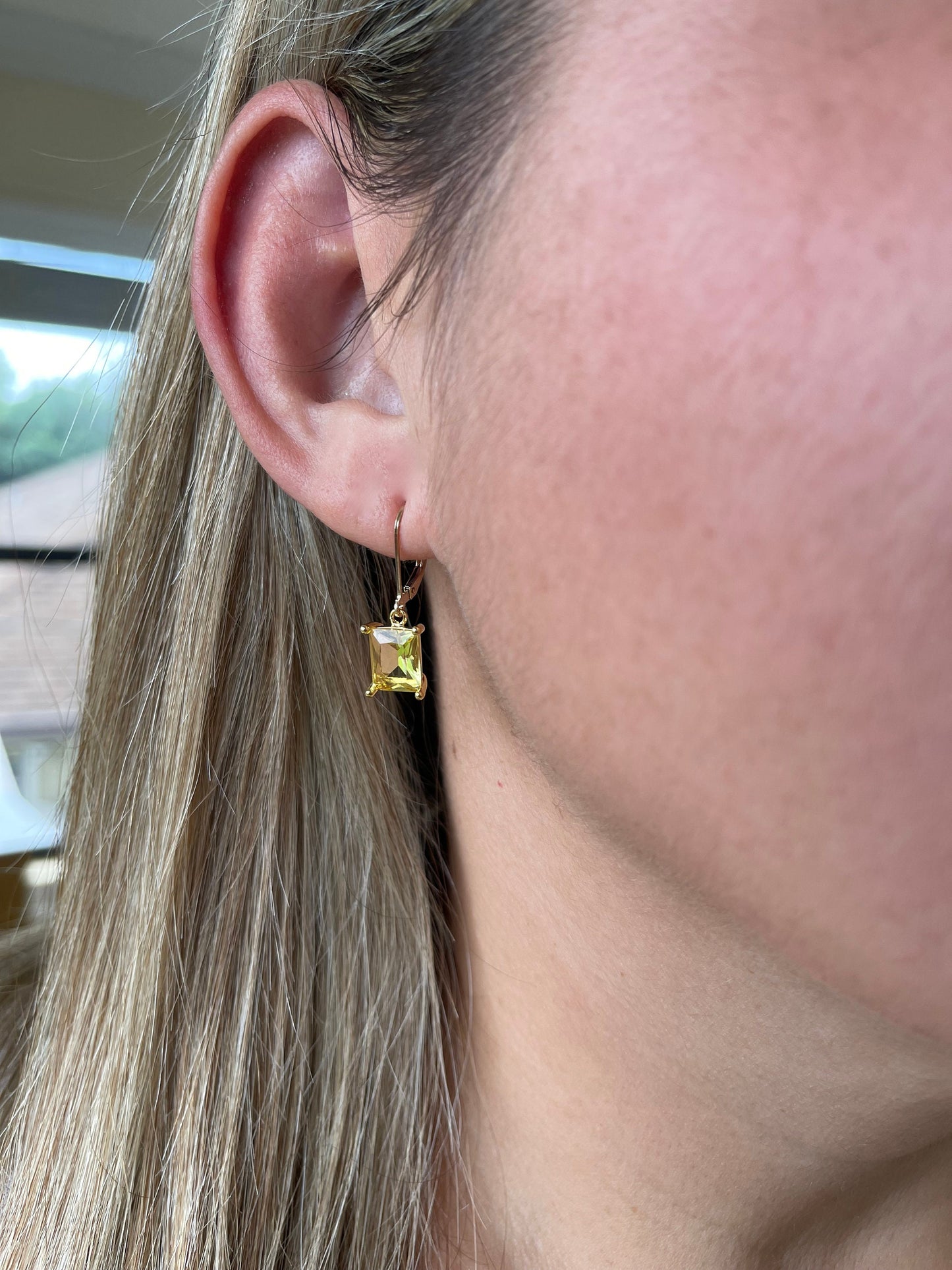 Citrine Emerald Cut Earrings