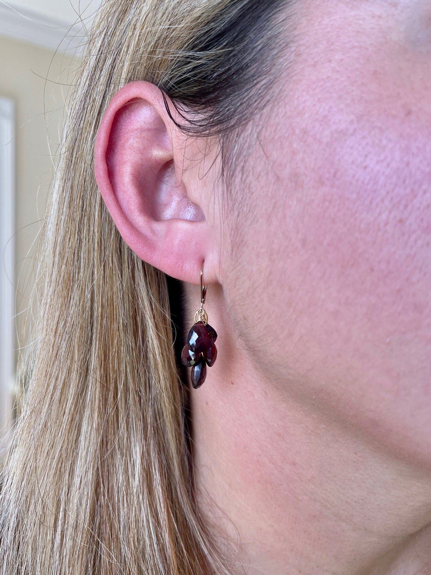 Garnet Cluster Earrings