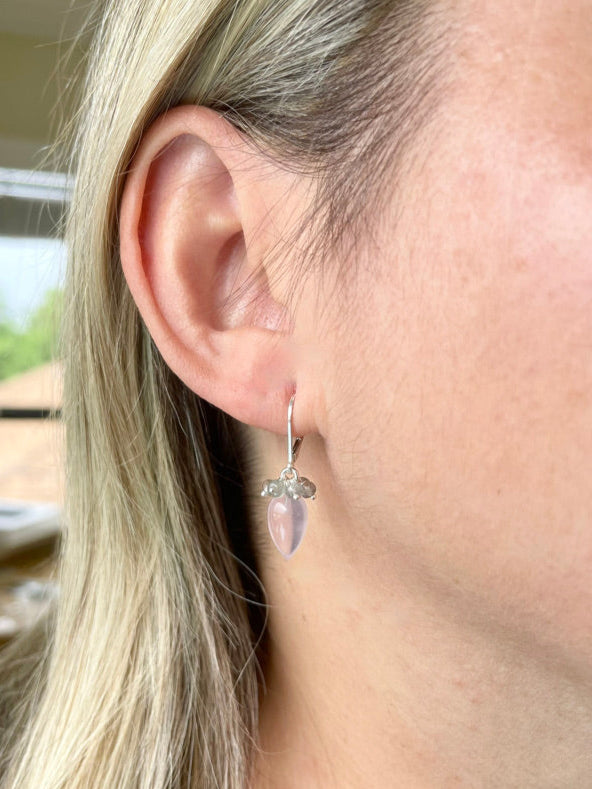 Rose Quartz and Labradorite Earrings