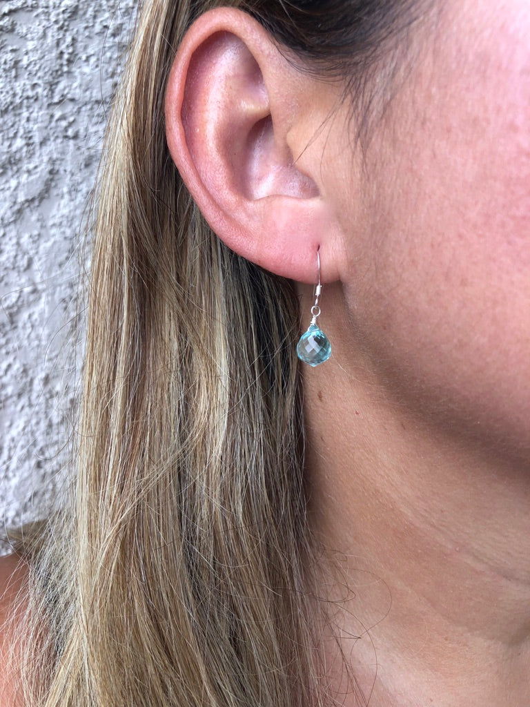 Green Amethyst Onion Teardrop Earrings