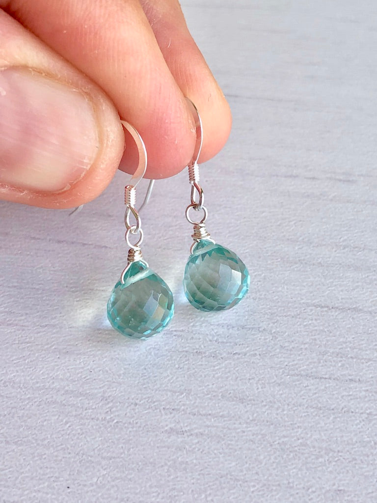 Green Amethyst Onion Teardrop Earrings