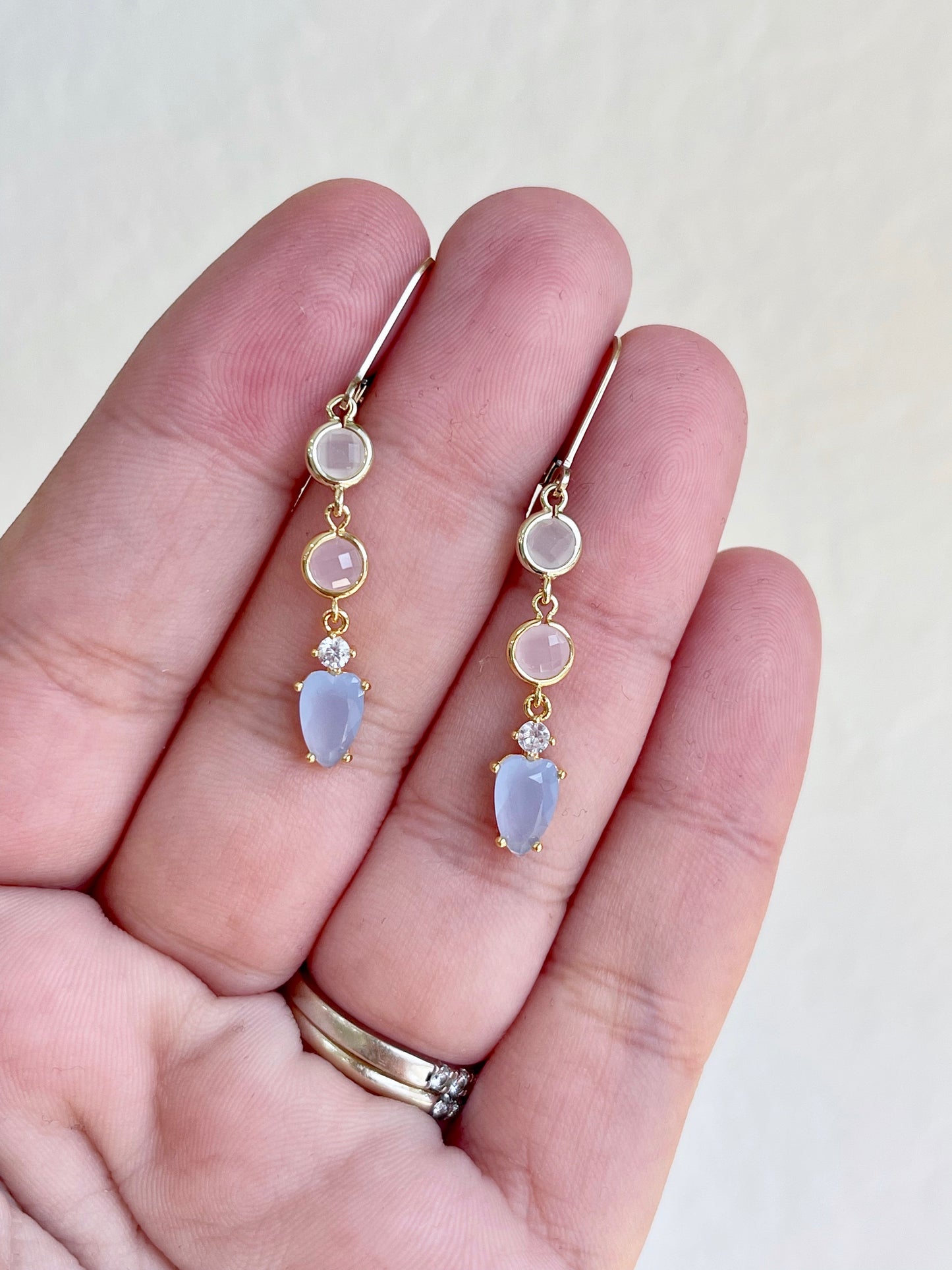 Chalcedony Rose Quartz and Moonstone