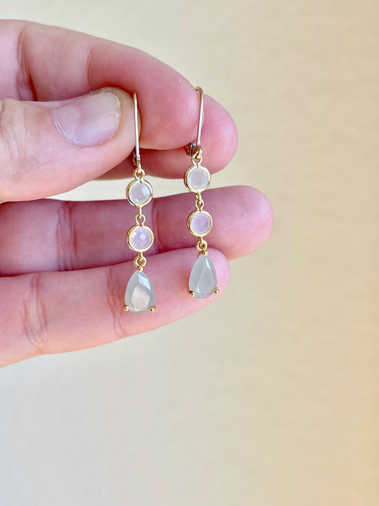 Rose Quartz and Jasper Earrings