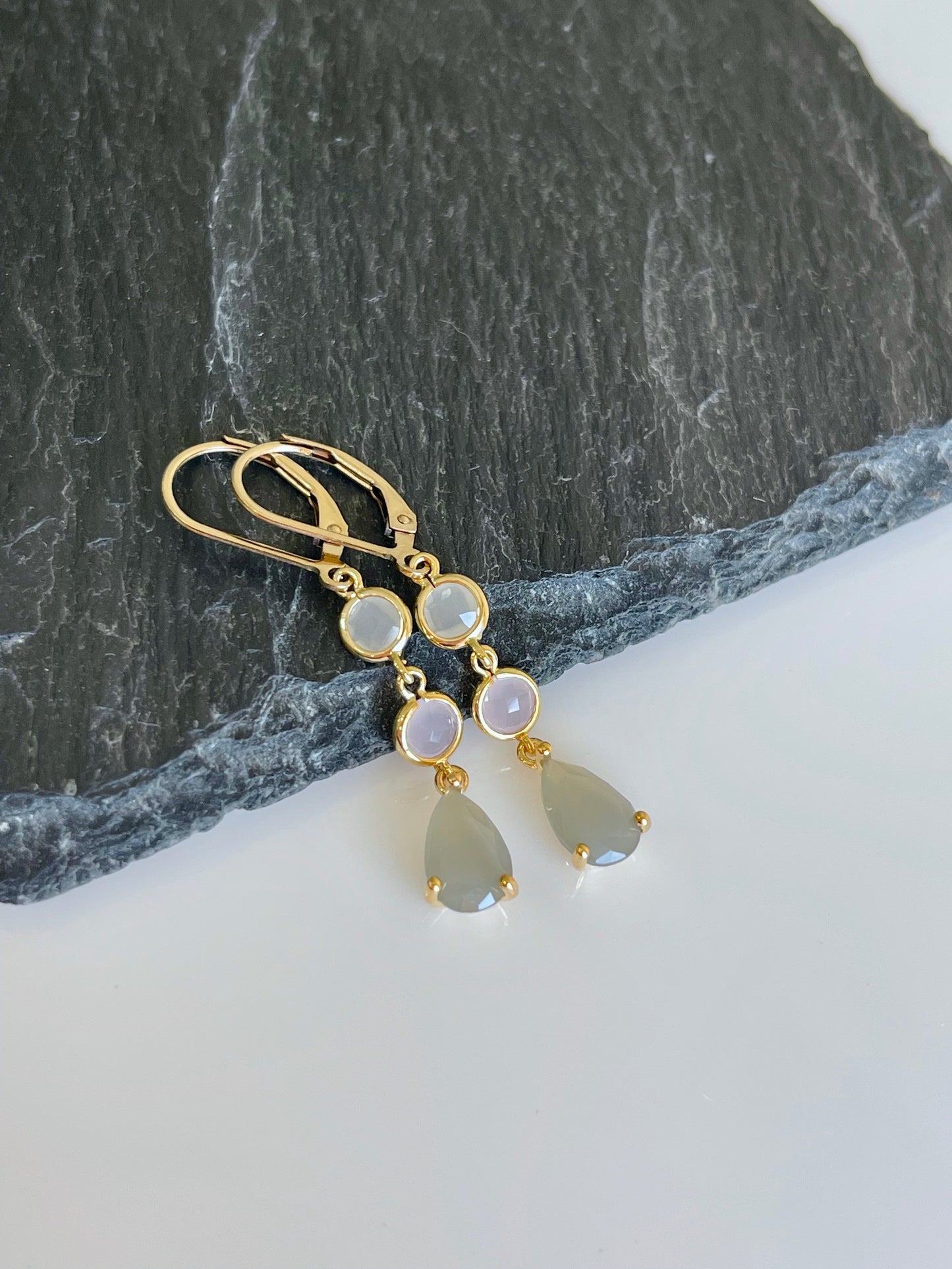 Rose Quartz and Jasper Earrings