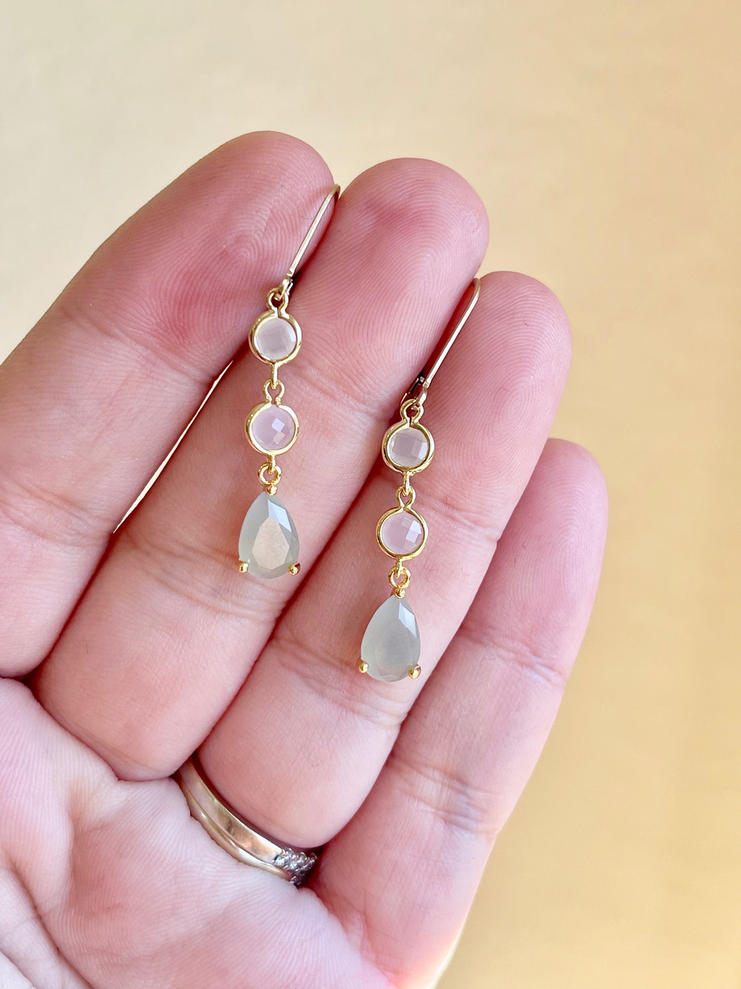 Rose Quartz and Jasper Earrings