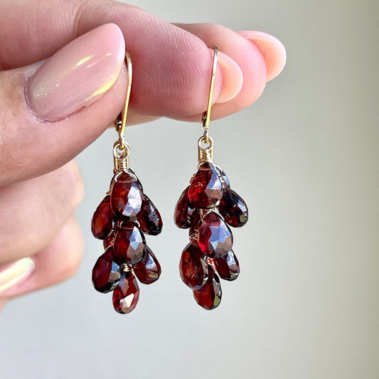 Garnet Cluster Earrings