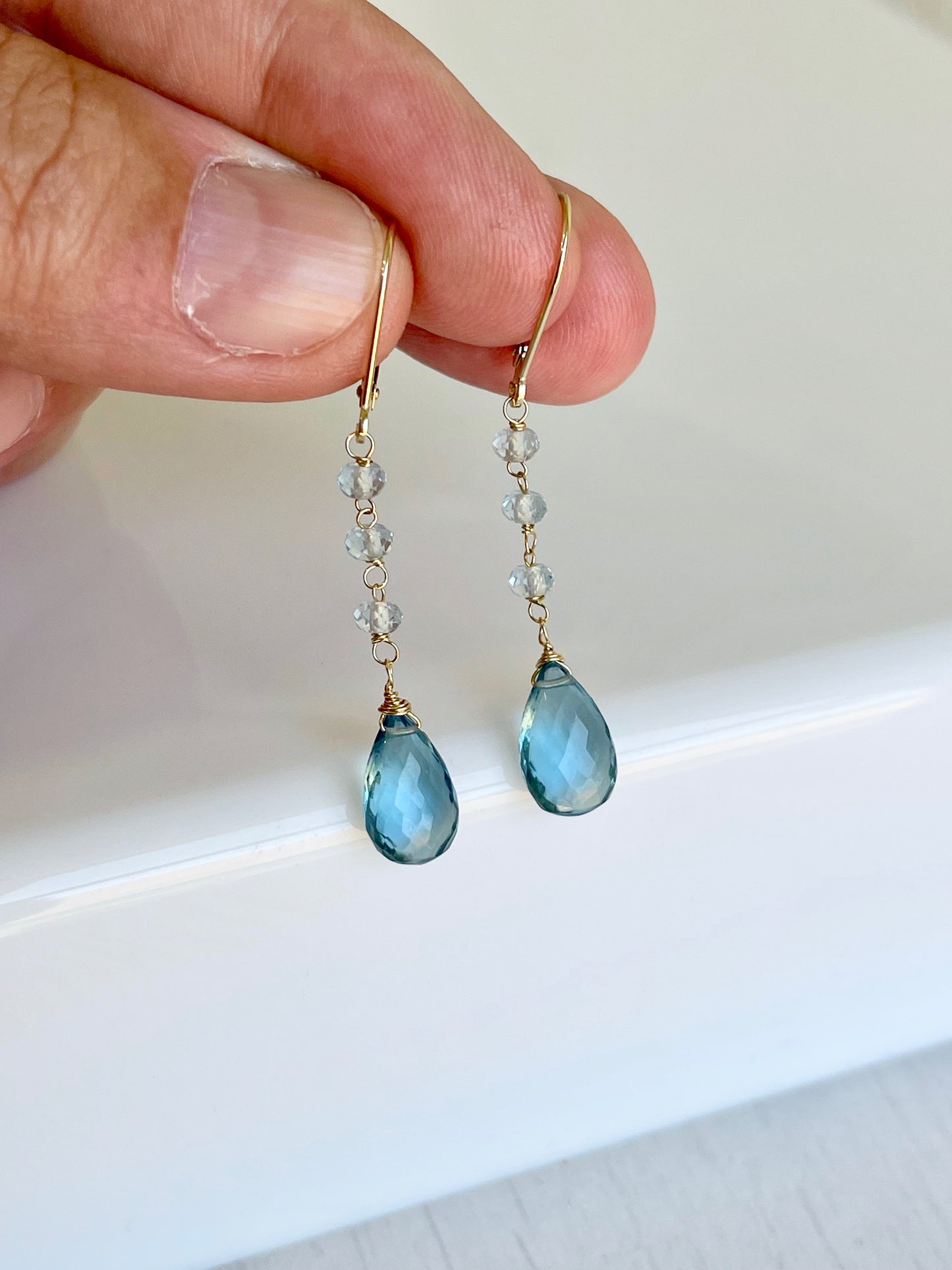 London Blue Topaz 14k Gold Earrings