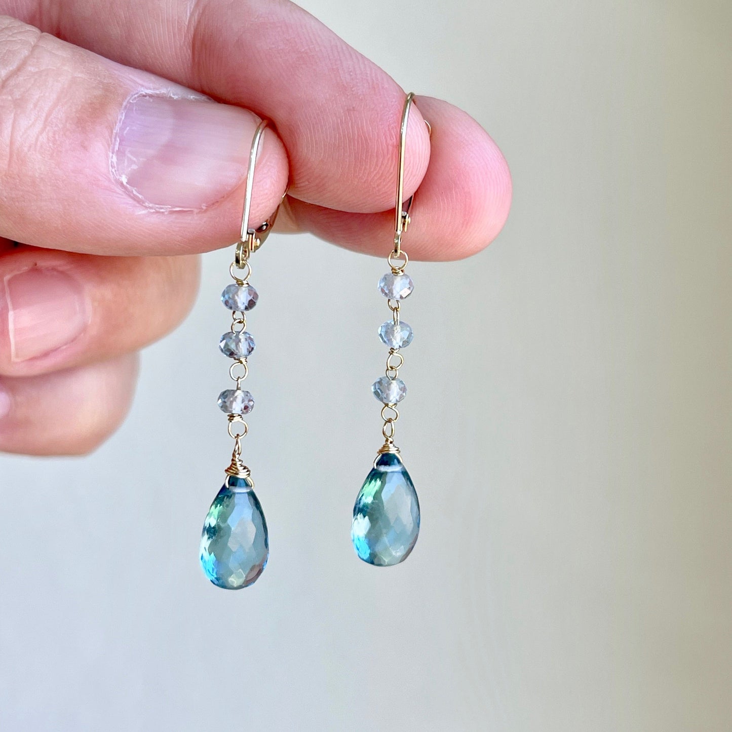 London Blue Topaz 14k Gold Earrings