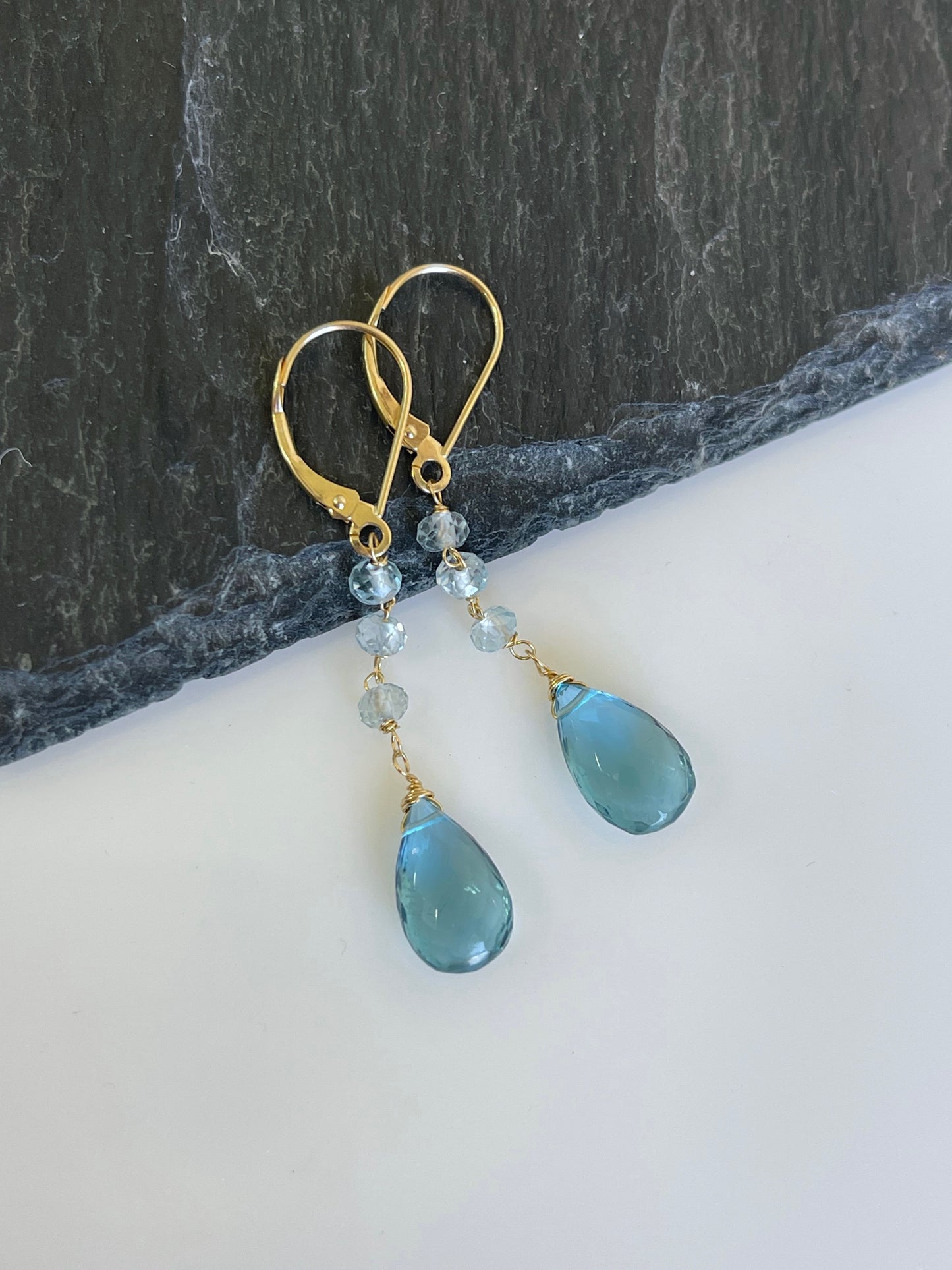 London Blue Topaz 14k Gold Earrings