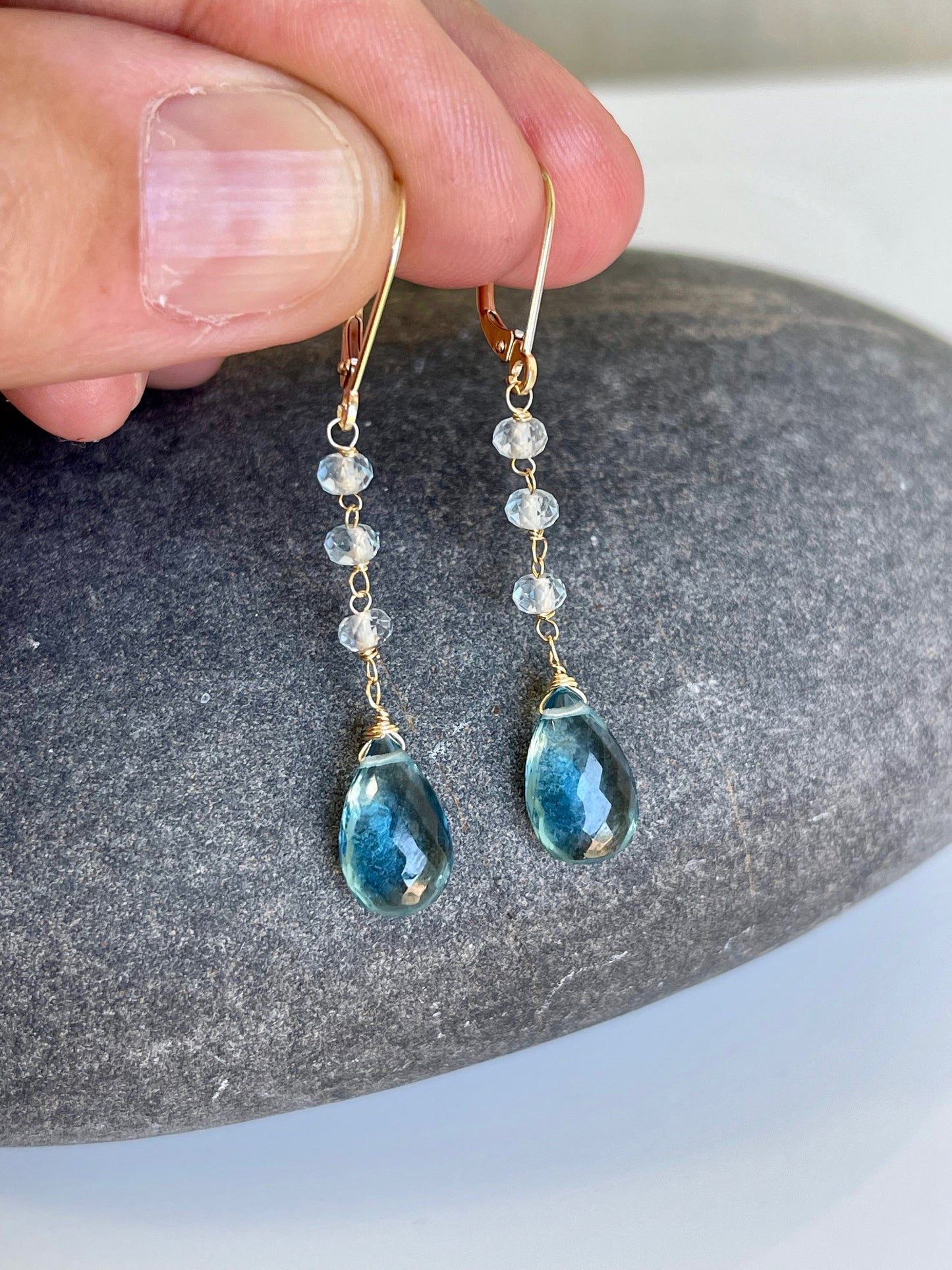 London Blue Topaz 14k Gold Earrings