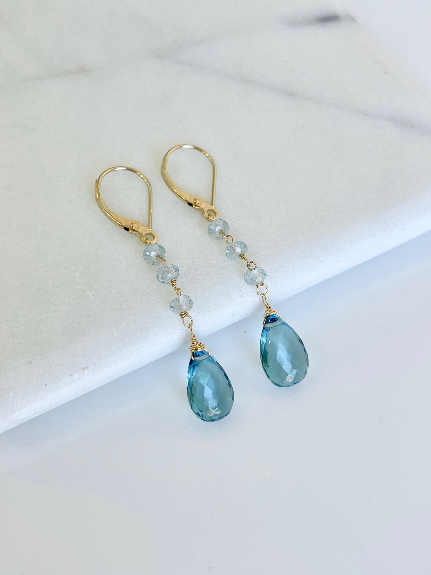 London Blue Topaz 14k Gold Earrings