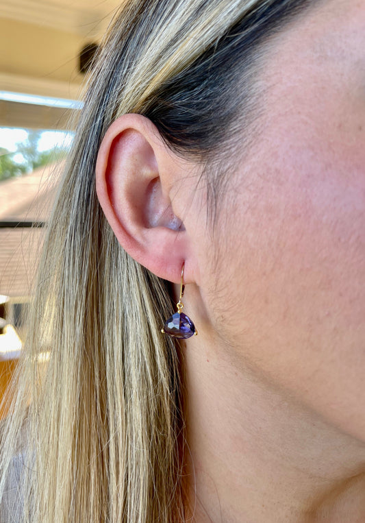 Amethyst Earrings Teardrop