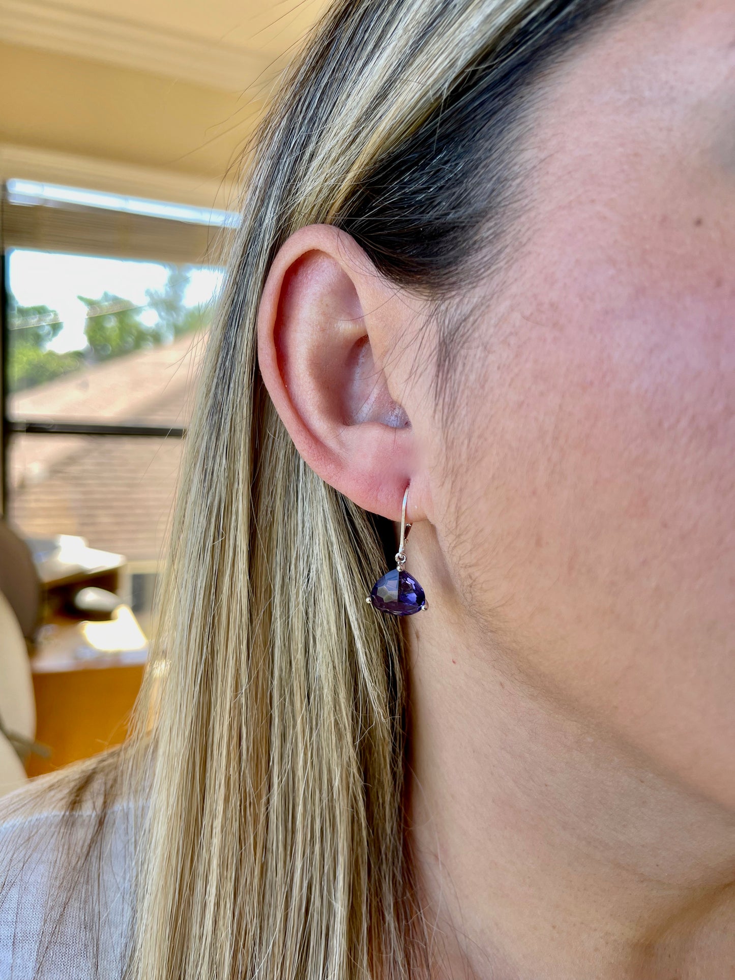 Amethyst Earrings Teardrop