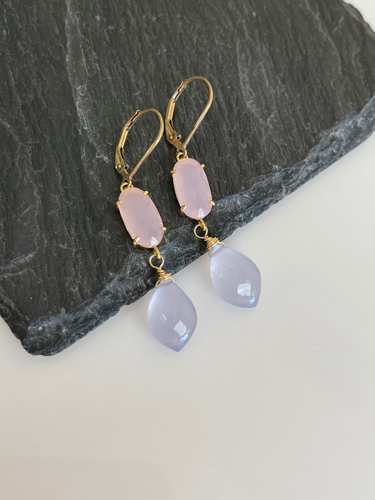 Rose Quartz and Lilac Chalcedony