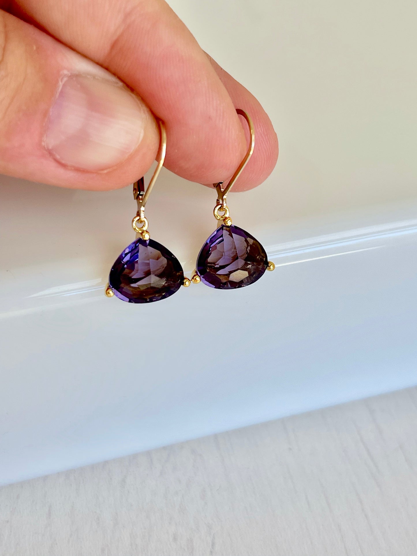 Amethyst Earrings Teardrop